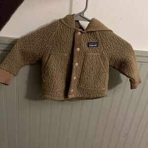 Patagonia Tan Fleece Jacket with Hood